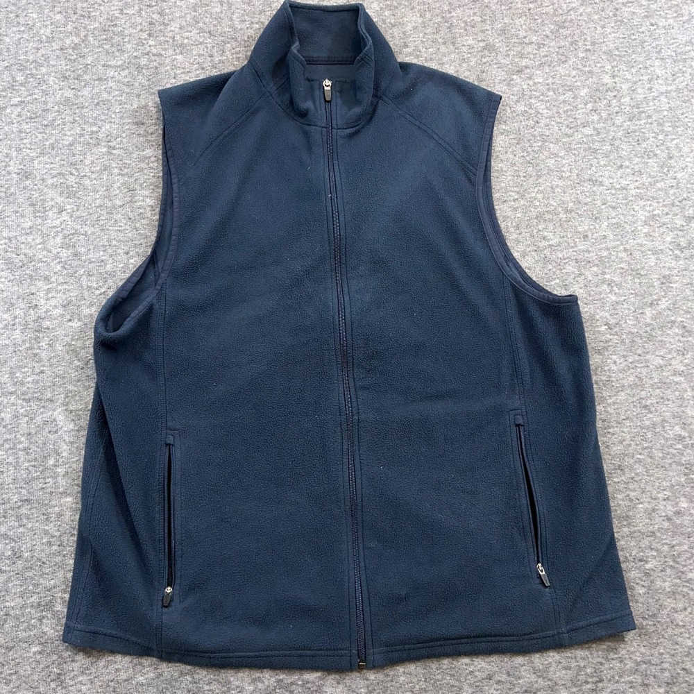 LL‎ Bean Vest Mens Large Brown Fleece Full Zip Mountain Classic Pockets Outdoors